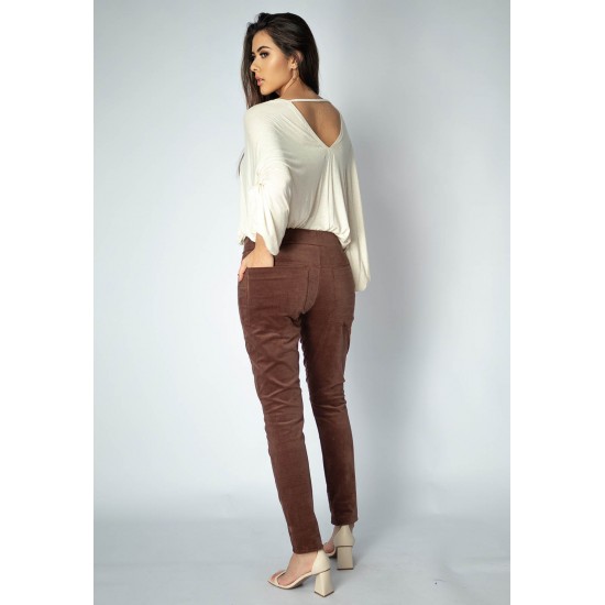 Calça Veludo Caaró Algodão Marrom