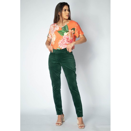 Calça Veludo Caaró Algodão Verde da Mata