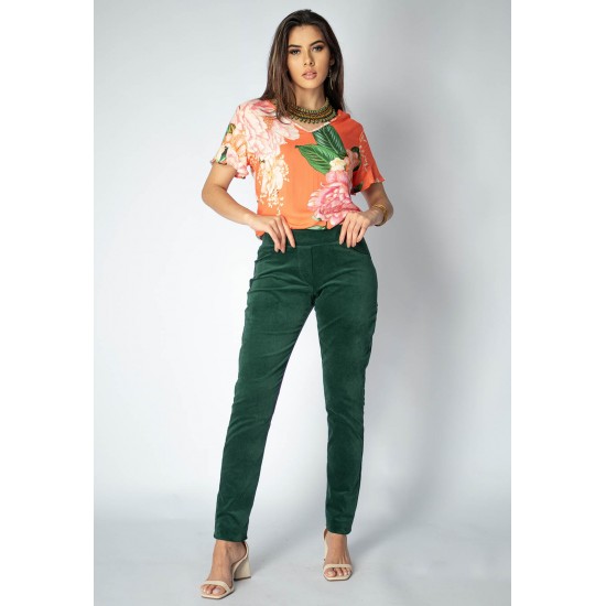 Calça Veludo Caaró Algodão Verde da Mata