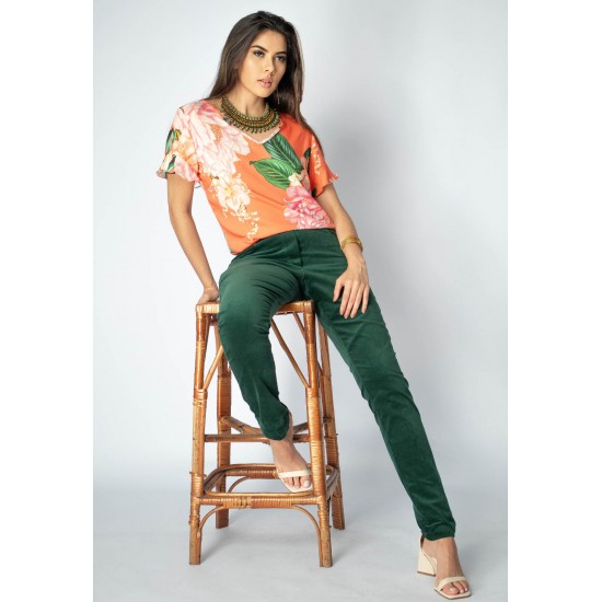Calça Veludo Caaró Algodão Verde da Mata