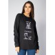 Camiseta de Algodão Manga Longa Dog Inhale e Exhale Preta