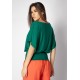 Blusa Morcego Malha Bororo Verde Esmeralda