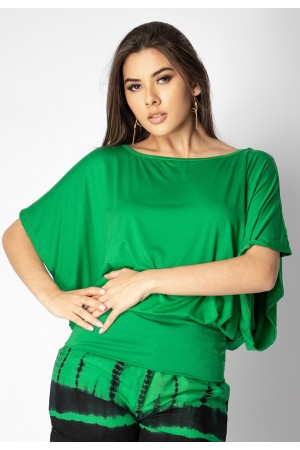 Blusa Morcego Malha Bororo Verde Light