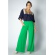 Calça Pantalona Ampla Malha com Bolso Lateral Verde Light