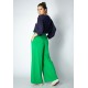Calça Pantalona Ampla Malha com Bolso Lateral Verde Light