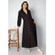 Vestido Longo Saúva Viscose Manga Longa Preta