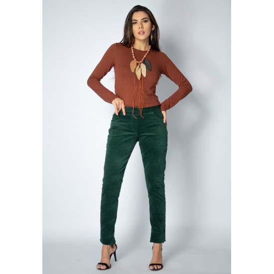 Calça Veludo Caaró Algodão Verde da Mata