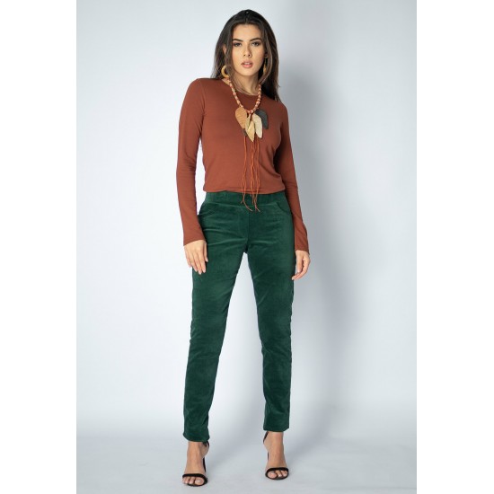 Calça Veludo Caaró Algodão Verde da Mata