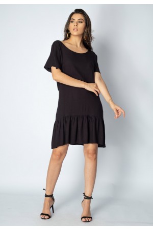 Vestido Curto Viscose Detalhe nas Costas Preto