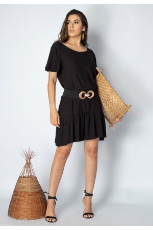 Vestido Curto Viscose Detalhe nas Costas Preto