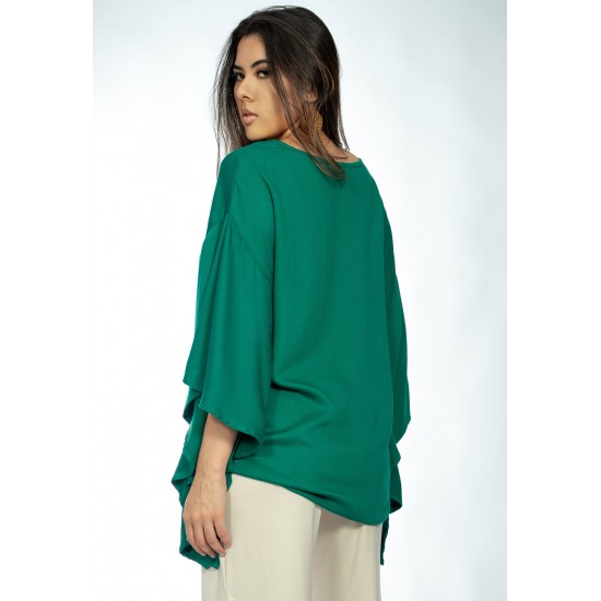 Blusa Poncho Baguari Amplo Verde Esmeralda