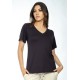 Blusa Carmen Manga Curta Malha Preta