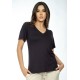 Blusa Carmen Manga Curta Malha Preta
