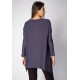 T-Shirt Ampla Malha Manga Longa Azul Marinho