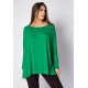 Blusa Ampla Malha Morcego Manga Longa Verde Light