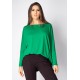 Blusa Ampla Malha Morcego Manga Longa Verde Light
