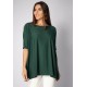 Blusa Ampla Malha Morcego Manga Curta Verde Musgo