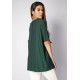 Blusa Ampla Malha Morcego Manga Curta Verde Musgo