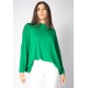 Blusa Drapeada nas Costas Malha Manga Longa Verde Light
