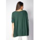 Blusa Ampla Malha Morcego Manga Curta Verde Musgo