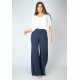 Calça Pantalona Granja Malha Azul Marinho