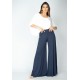 Calça Pantalona Granja Malha Azul Marinho