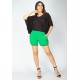 Short Recorte na Lateral Iguatemi Verde Light com Detalhe Preto