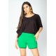 Short Recorte na Lateral Iguatemi Verde Light com Detalhe Preto