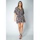 Vestido Curto Saída de Praia Maragogi Malha Manga Morcego Étnico Maia Preto