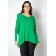 T-Shirt Ampla Malha Manga Longa Verde Light