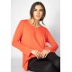 T-Shirt Ampla Malha Manga Longa Laranja