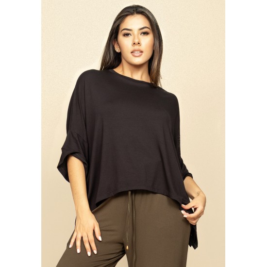 Blusa Asa Delta Malha Tupã Preta