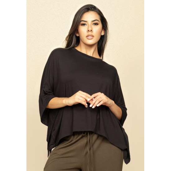 Blusa Asa Delta Malha Tupã Preta