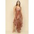 Vestido Midi Baitaca Malha de Bico Estampa Palmas Terra