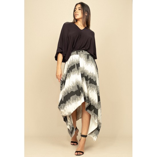 Saia Longa Malha Nó Hippie Chic Tie Dye Mescla