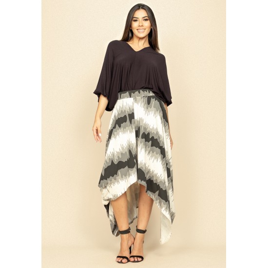 Saia Longa Malha Nó Hippie Chic Tie Dye Mescla