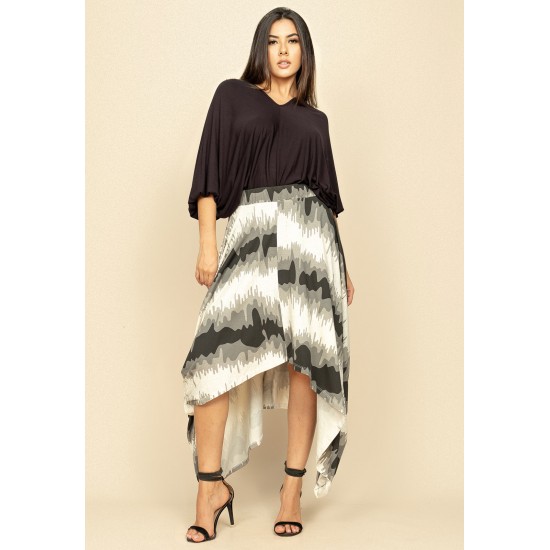 Saia Longa Malha Nó Hippie Chic Tie Dye Mescla