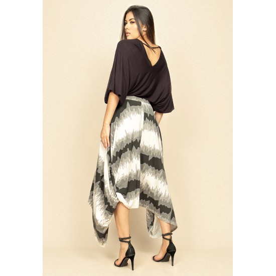 Saia Longa Malha Nó Hippie Chic Tie Dye Mescla