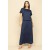 Vestido Longo Morcego Malha Azul Marinho