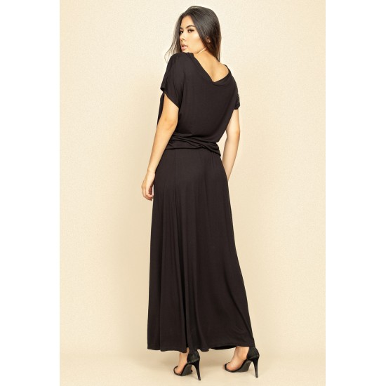 Vestido Longo Morcego Malha Preto