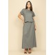 Vestido Longo Morcego Malha Mescla