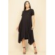 Vestido Saruel Malha Manga Curta Preto