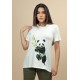 T- shirt Básica Bata Manga Curta Off White Panda