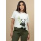 T- shirt Básica Bata Manga Curta Off White Panda