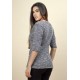 Blusa Pétalas de Algodão Dalila Mescla de Preto