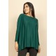 Blusa Ampla Malha Morcego Manga Longa Verde Jade