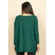 Blusa Ampla Malha Morcego Manga Longa Verde Jade
