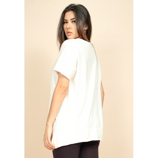 T-Shirt Ampla Algodão Orgânico Manga Curta White