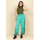 Calça Pantalona Reta com Fenda Indy Colors Turquesa