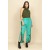 Calça Pantalona Reta com Fenda Indy Colors Turquesa